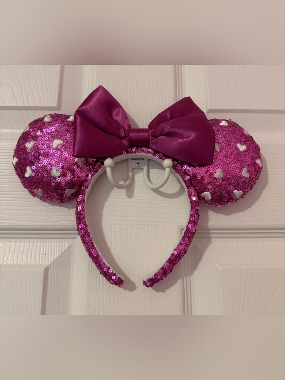 Disney Parks Pink With White Hearts 2022 Valentine’s Day Ears Headband